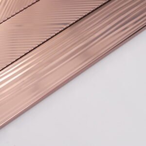 Mosaikfliesen aus Edelstahl – Roségold, gebürstet – BJ-476B9C3DCCB9