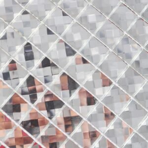 Piastrelle a mosaico in vetro – argentato, 20*20mm, smussato, a specchio