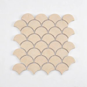 Mosaïque en aluminium – multicolore, forme éventail, pour mur — BJ-285F75396988