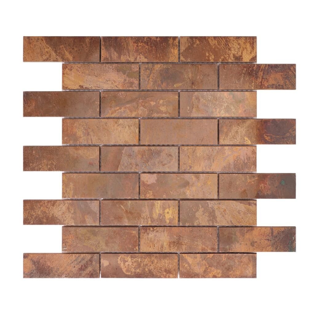 Metallmosaikfliesen – Kupferfarben, Metroformat, für Wände – BJ-F6A843758CA6