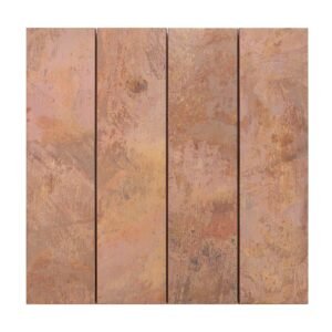 Copper mosaic panel in elongated vertical layout