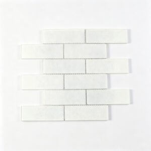 Piastrelle a mosaico in vetro – bianco / blu / crema, formato metro, per doccia