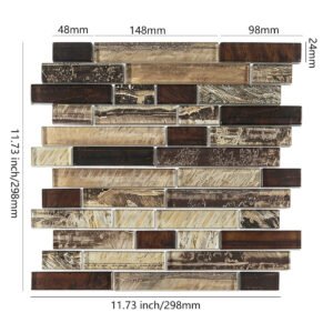 Mosaïque en verre – ambre / marron, linéaire