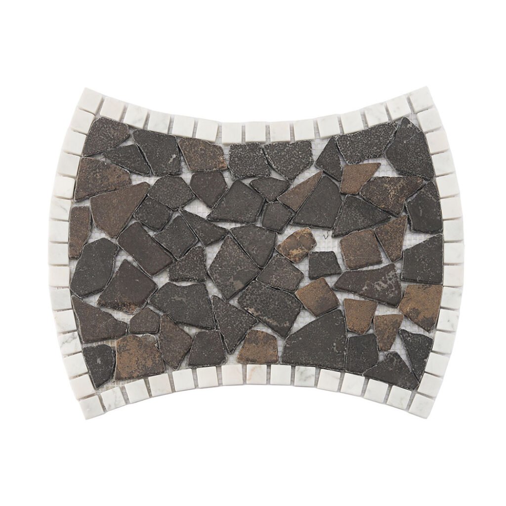 Mosaïque en marbre – blanc / marron