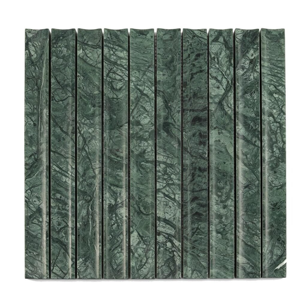Riflet mosaik i Empress Green-marmor