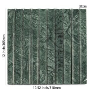 Riflet mosaik i Empress Green-marmor