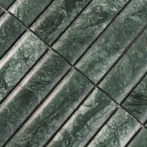 Piastrelle a mosaico in marmo – verde scuro / verde, lineare