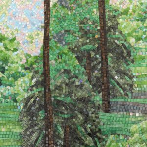 Mural de mosaico – verde, de vidrio
