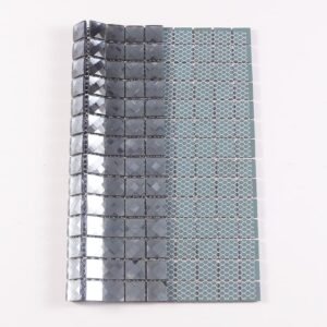 Mosaico quadrado premium de vidro cinzento-escuro com corte em losango para paredes
