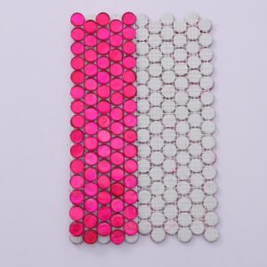 Glasmosaikfliesen – Rosa, Rundformen, glänzend, für Wände