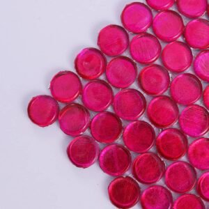 Glasmosaikfliesen – Rosa, Rundformen, glänzend, für Wände