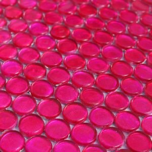 Glasmosaikfliesen – Rosa, Rundformen, glänzend, für Wände