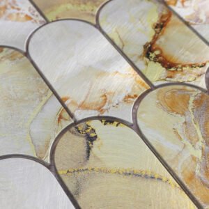 Mosaikfliesen aus Aluminium – Goldfarben, für Wände