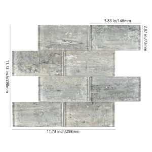 Mosaïque en verre – gris, format métro, pour mur — BJ-1DB30ABD0F03
