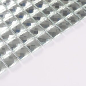 Piastrelle a mosaico in vetro – argentato, 15*15mm, smussato, a specchio