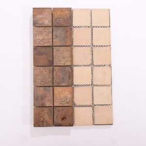Mosaico de cobre antigo com flores em relevo para paredes e backsplashes