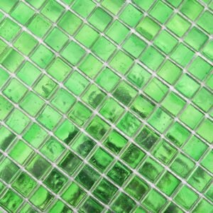 Glasmosaikfliesen – Grün, Quadrate, für Wände