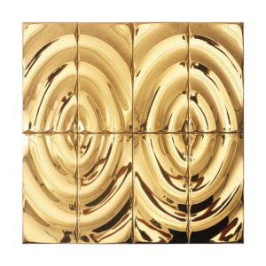 A complete grid of shiny gold wavy tiles arranged in a pattern