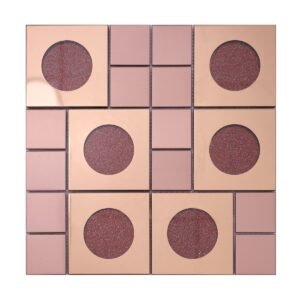 Full sheet of rose gold and red glitter circle glass mosaic