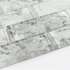 Mosaïque en verre – gris, format métro, pour mur — BJ-9F1566D0B589