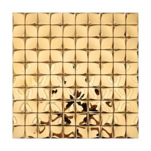 Gold 3D mini square tile front view