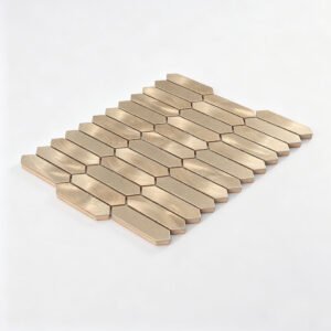 Mosaico de aluminio – dorado, formato alargado, para pared