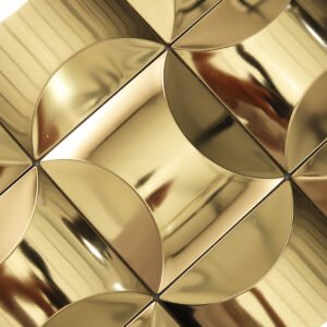 Mosaikfliesen aus Edelstahl – Goldfarben, Quadrate, 4×4, 3D-Struktur, für Wände