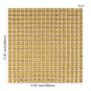 Vierkante kristalglasmozaïek met gouden spiegelglans en facetgeslepen randen, 15*15mm