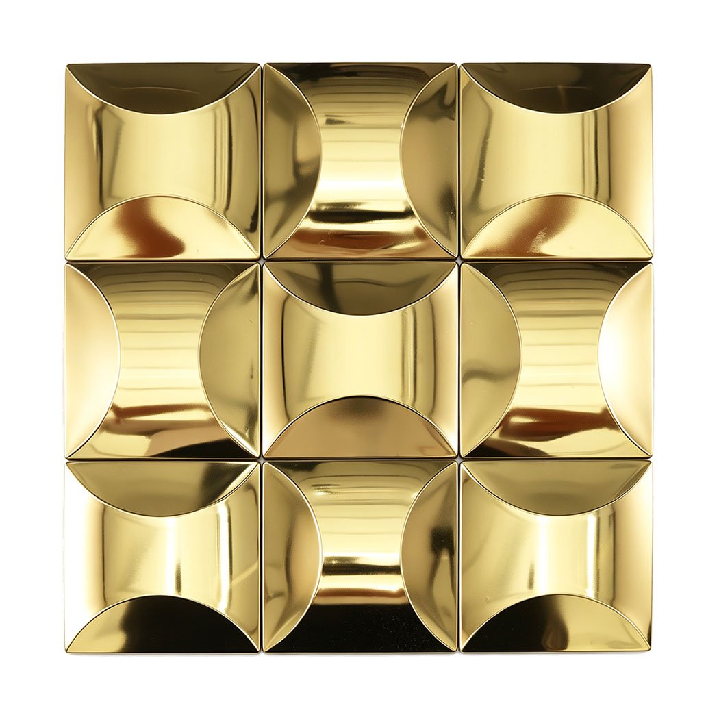 Gold stainless steel mosaic tiles for a luxury mosaic tile feature wall