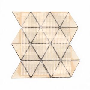 Mosaïque en métal – doré, triangulaire, forme éventail, 3D, pour crédence