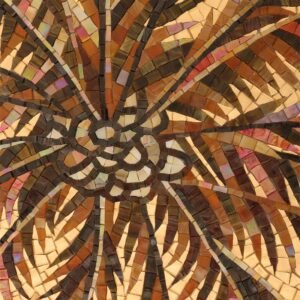 Panneau mural en mosaïque – doré, fait main
