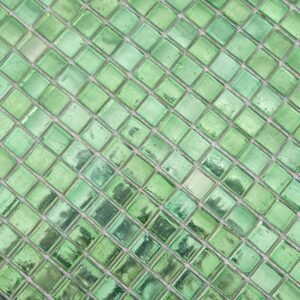 Glasmosaikfliesen – Grün, Quadrate, für Duschen – BJ-0C302A85F93C