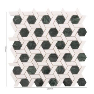 Piastrelle a mosaico in marmo – bianco / verde – BJ-2B051C690A9C