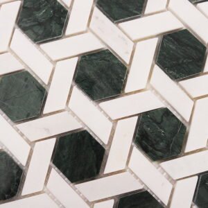 Piastrelle a mosaico in marmo – bianco / verde – BJ-2B051C690A9C