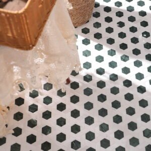 Piastrelle a mosaico in marmo – bianco / verde – BJ-2B051C690A9C
