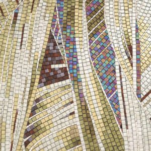 Handgefertigtes Glasmosaikbild – Grünes Blatt