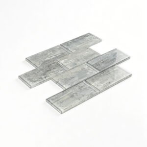 Mosaïque en verre – gris, format métro, pour mur — BJ-1DB30ABD0F03