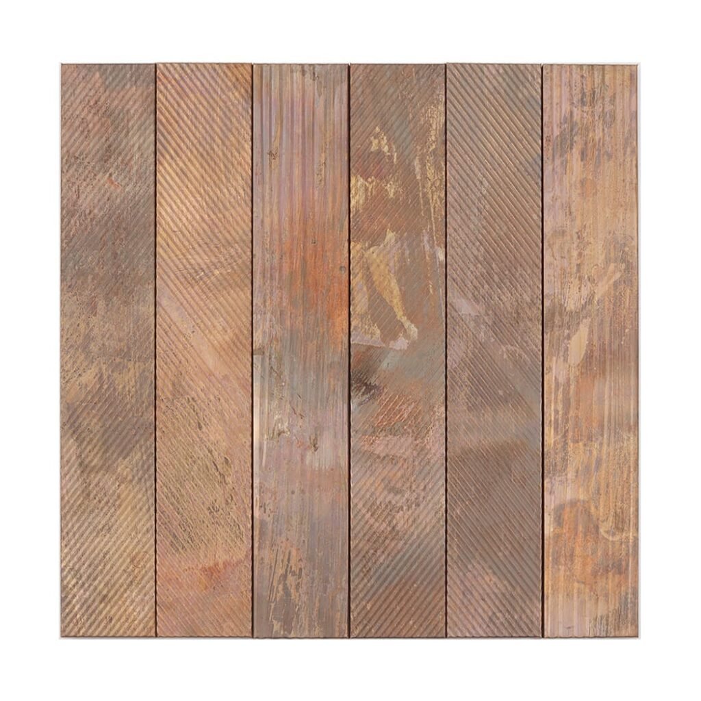 Mosaico vertical de cobre canelado para cozinhas e paredes de destaque