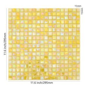 Glasmosaikfliesen – Gelb, Quadrate, irisierend, für Böden – BJ-FDCF49915FD2
