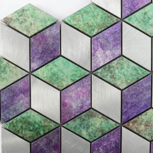 Sexkantig aluminiummosaik i lavendelgrönt