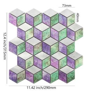 Sexkantig aluminiummosaik i lavendelgrönt