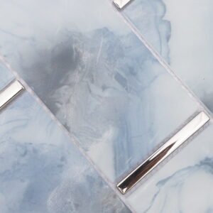 Glasmosaikfliesen – Hellblau, Metroformat, für Pools