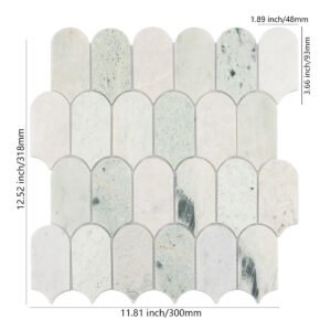 Mosaïque en marbre – vert clair, pour crédence