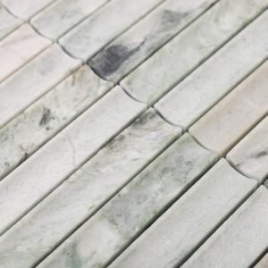 Marmormosaikfliesen – Ming Green, Grün, Streifen, gerillt, geschliffen, für Wände