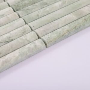 Mosaïque en marbre – vert clair, linéaire, cannelé, pour crédence