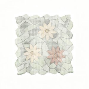 Mosaico floral multicolorido de mármore verde-claro para piso de casa de banho