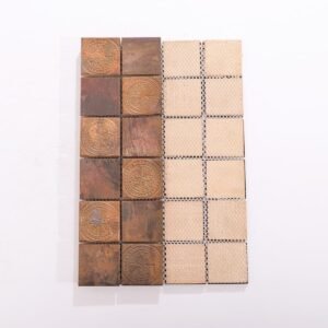 Mosaico vintage de cobre antigo com relevo para paredes