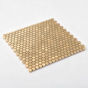 Mosaico de aluminio – dorado, hexagonal