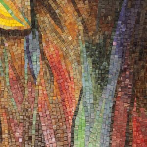 Panneau mural en mosaïque – motif papillon, fait main