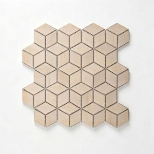 Mosaikfliesen aus Aluminium – Würfelmuster, 3D-Struktur, für Fliesenspiegel